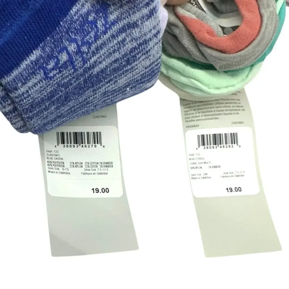 Zella Girl Toddler Socks Lot 6 Packs 27 Pair NWT Low Cut No Show 7.5-11.5 S/M